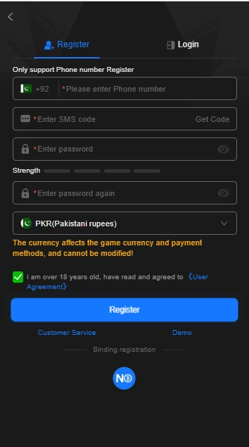 Register on U638 Game